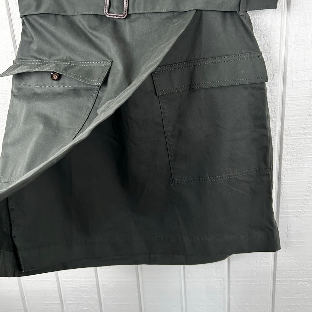 NWT Banana Republic Utility Skirt Green Belted Mini Pocket Womens 10 Tall - Picture 3 of 8